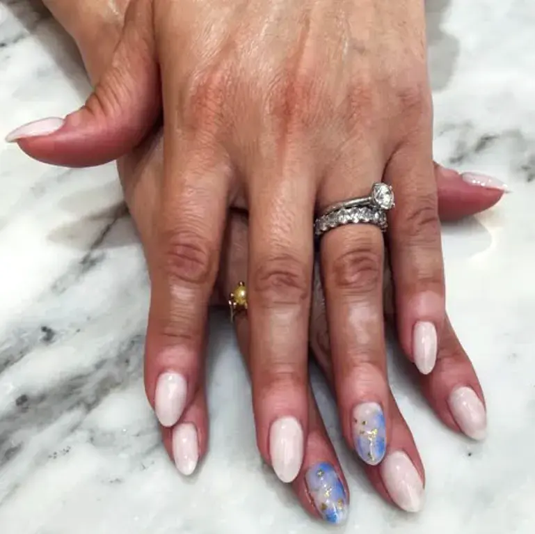 Cream Blue Gold Foil