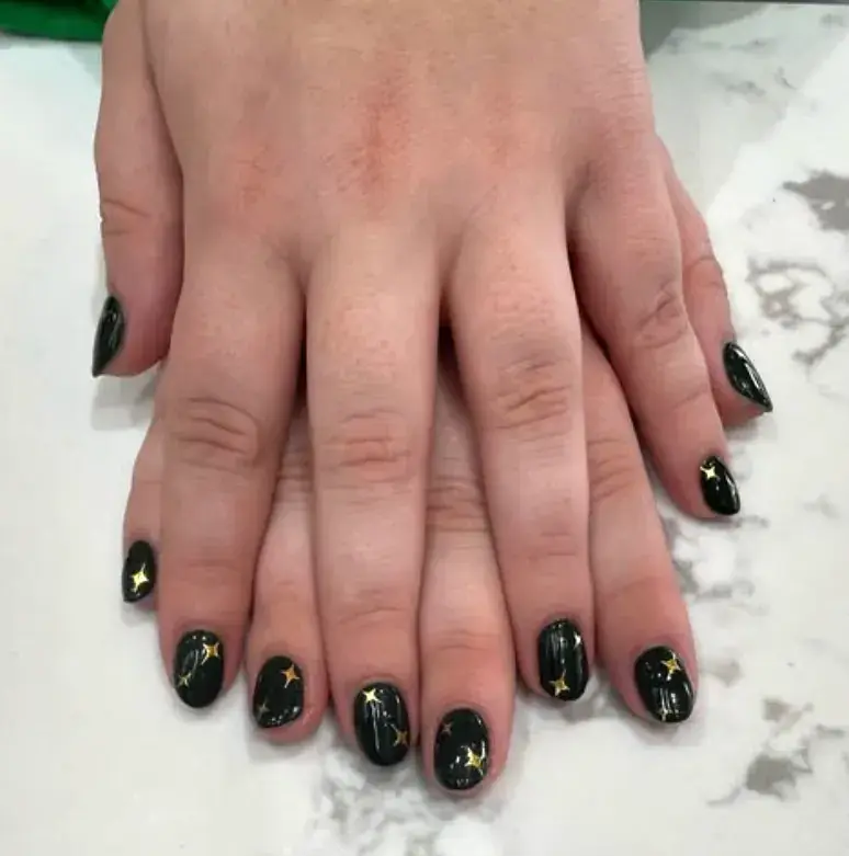 Forest Green Gold Stars