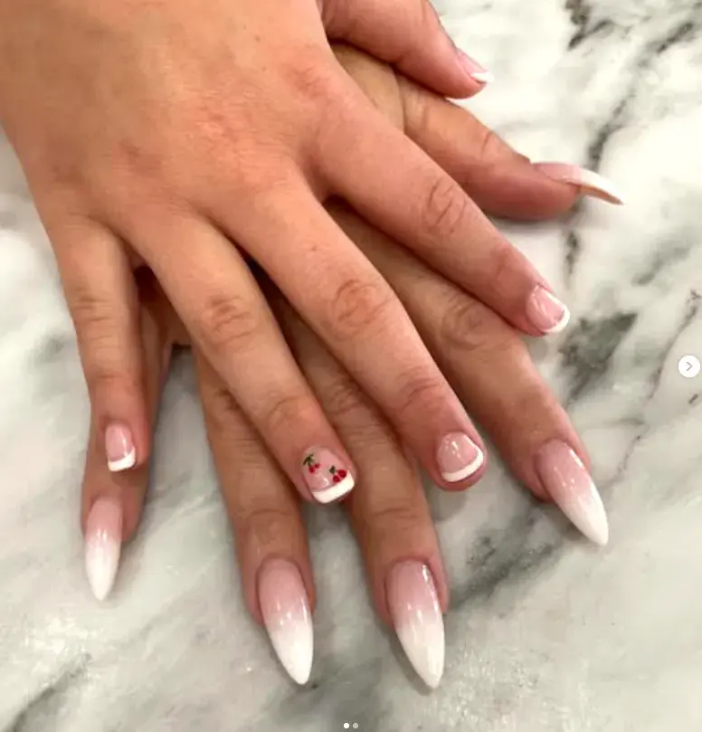 Long White Ombre Cherry Accent