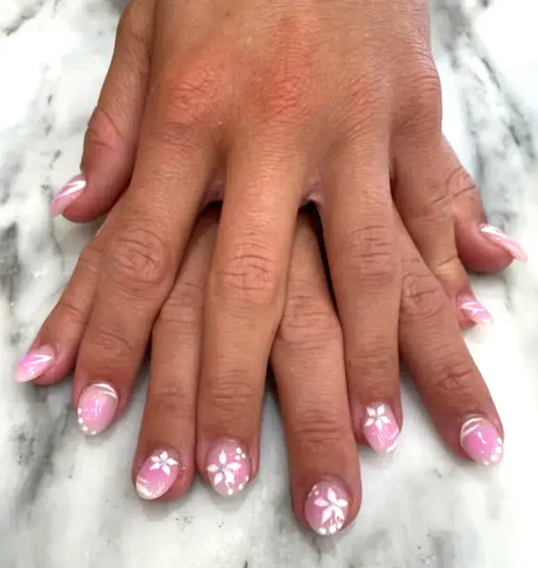 Pink White Flower Ombre