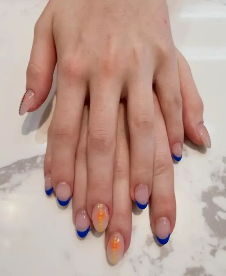 Cobalt French Orange Dot Accent