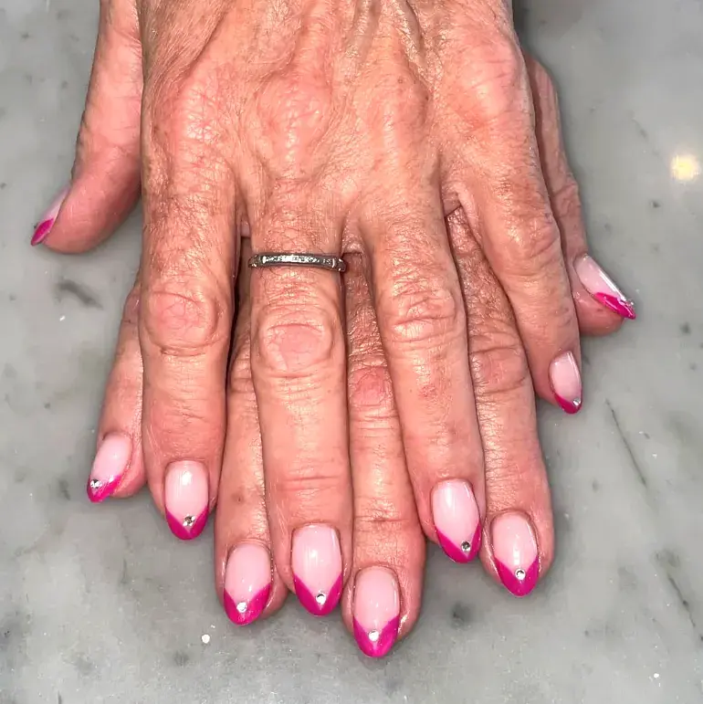 Magenta French Rhinestone