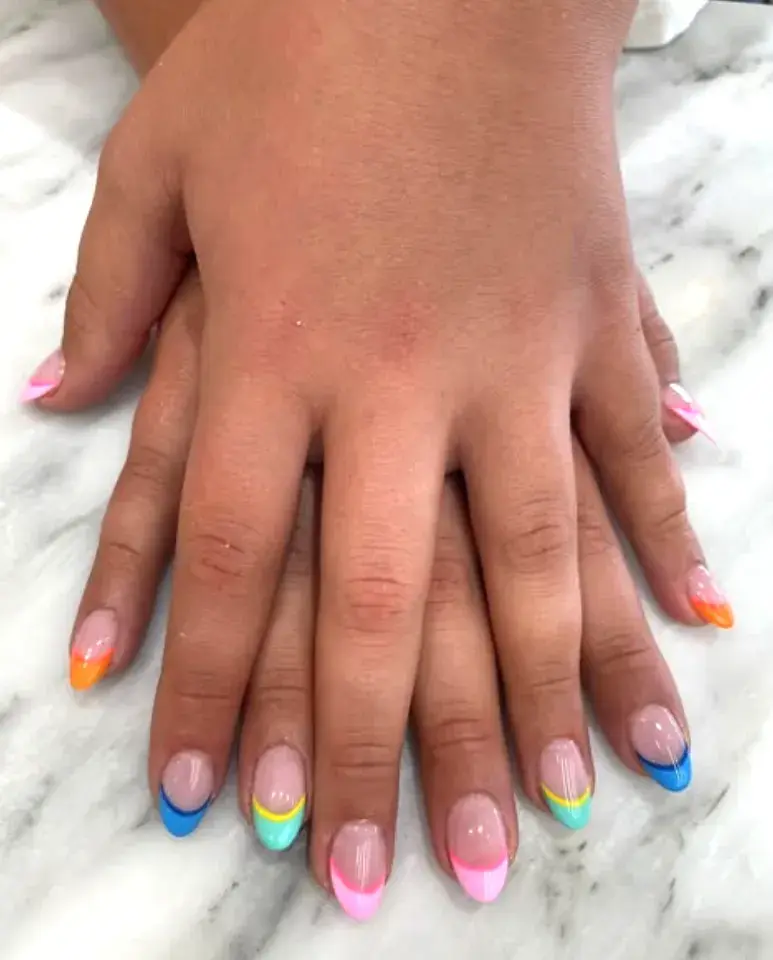 Neon Rainbow Almond French