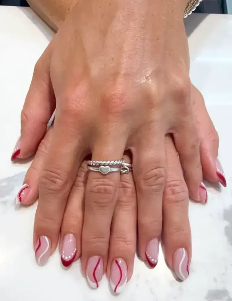 Red White Swirl Pearl French