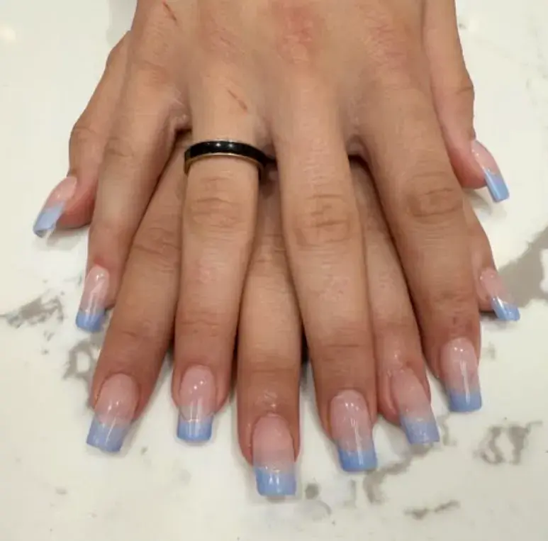 Sky Blue Square Ombre French