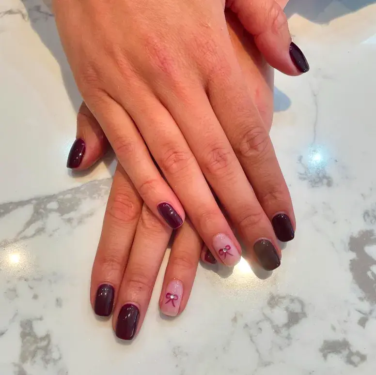 Burgundy Tiny Bow Accent