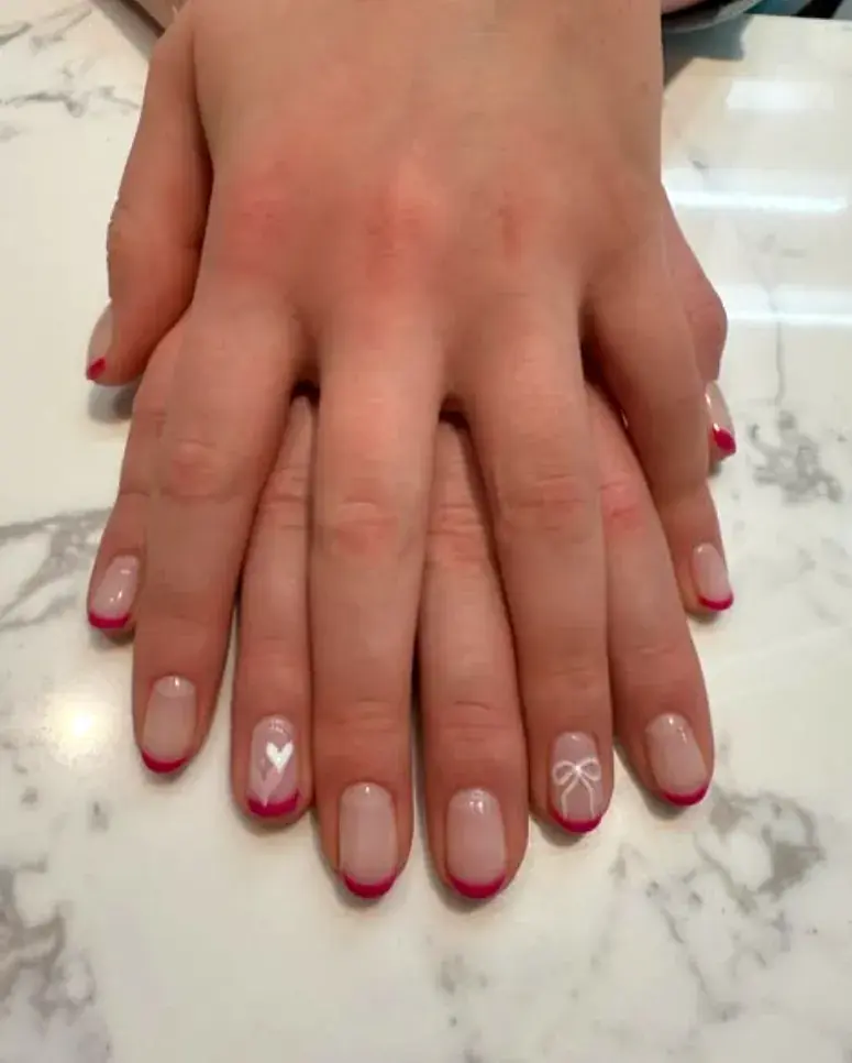 Magenta French Heart Bow