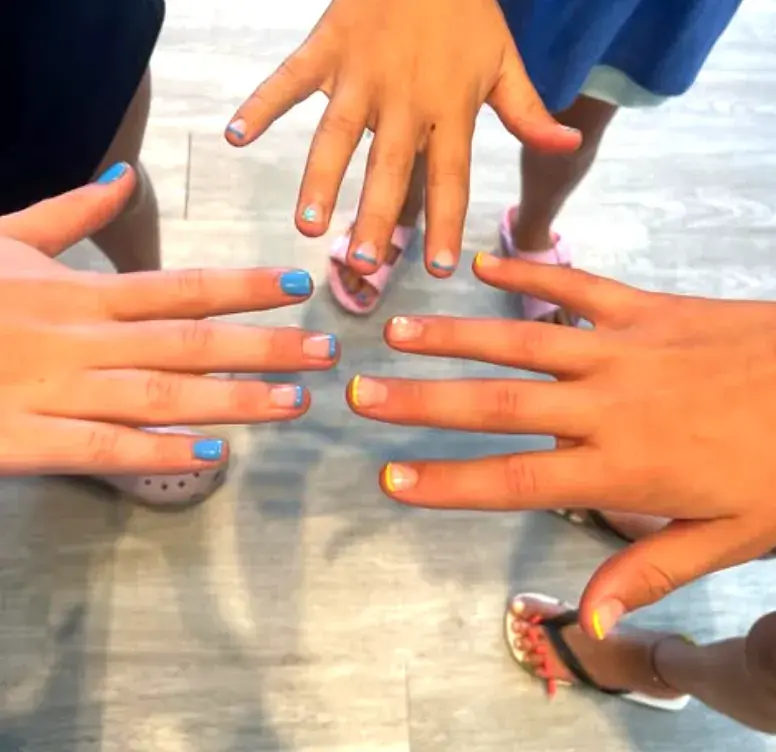 Kids Color Block French Circle