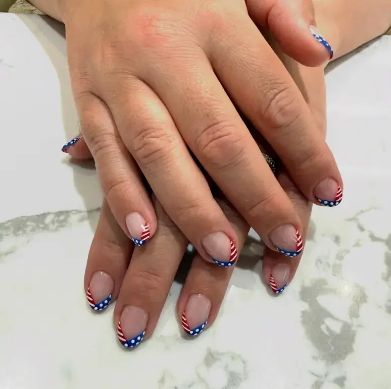 American Flag French Tips