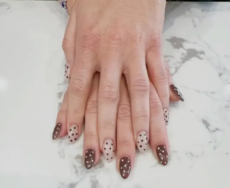 Mocha Taupe Polka Mix