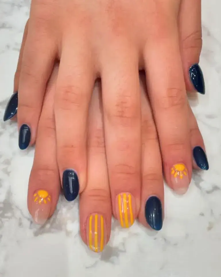 Navy Yellow Sun Stripes