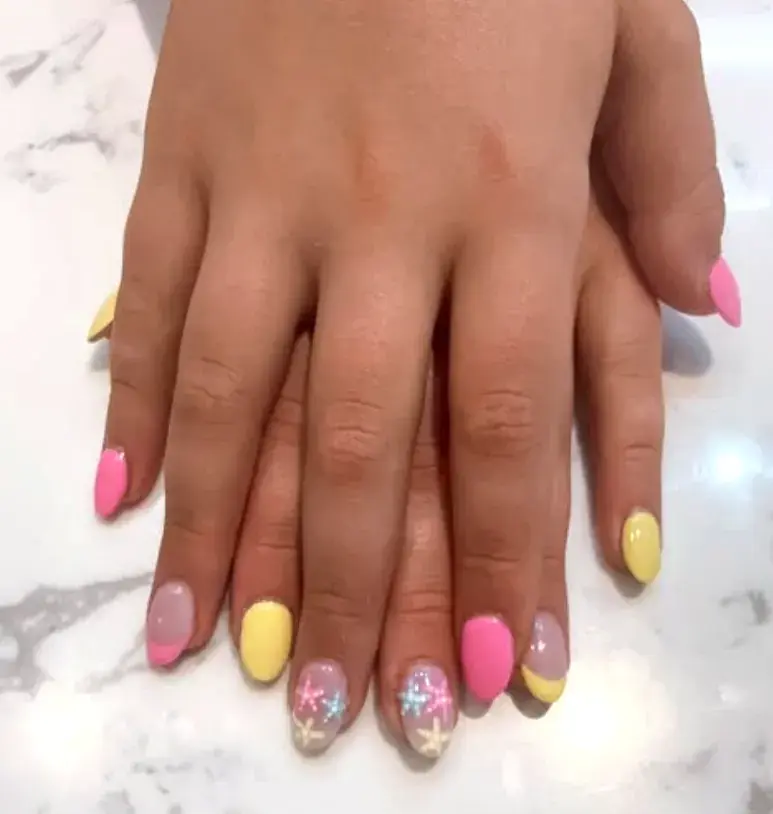Pink Yellow Starfish Sparkle